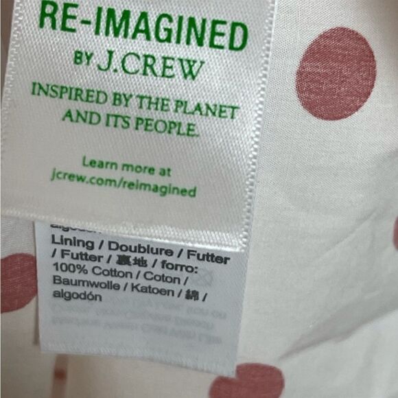 J. CREW White Polka Dot Red V-Neck Puff
Sleeve Poplin Wrap Mini Dress - Picture 15 of 16